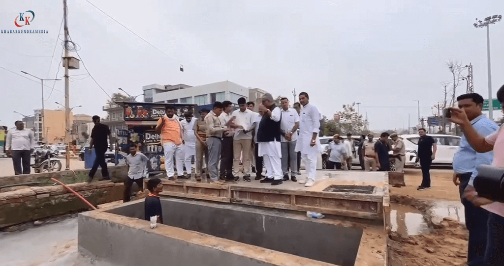 भिवाड़ी में जलभराव की समस्या पर एक्शन: अलवर बाईपास टी-पॉइंट पर उपायों का निरीक्षण
